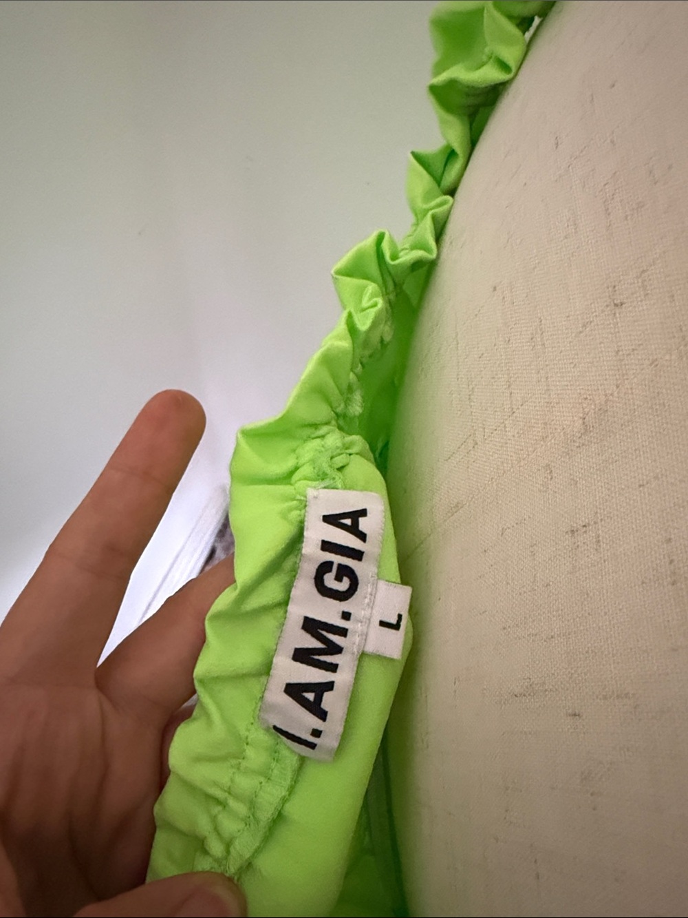 I.AM.GIA Naomi Top Neon Green Ruffle Trim Bustier Top - Picture 8 of 8